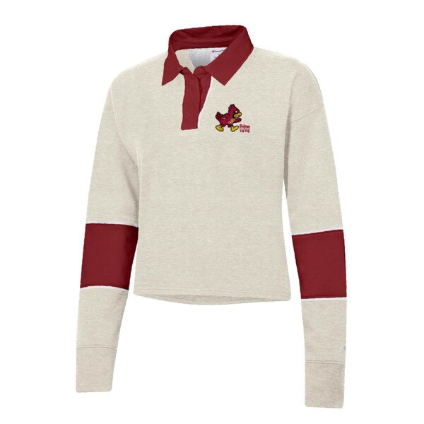 Champion® Women's Walking Cy Oatmeal Collard Fleece Cropped Long Sleeve